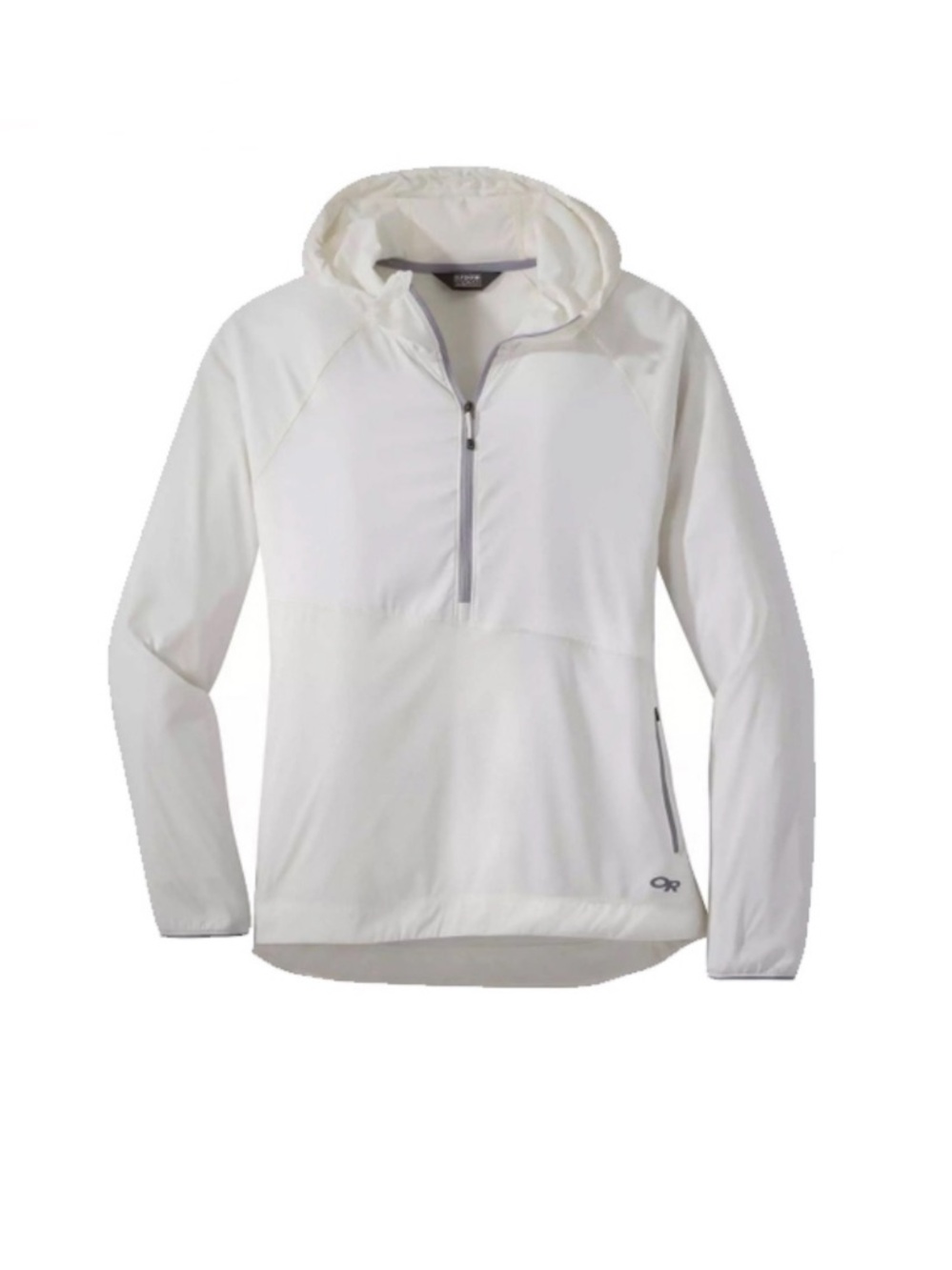 White Lightweight Half-Zip Hoodie Pullover